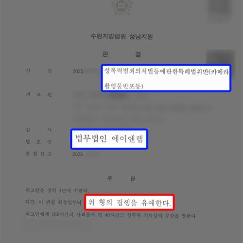 성관계 영상 촬영 및 반포(카메라등이용촬영죄) 혐의 의뢰인, 집행유예 선처 성공